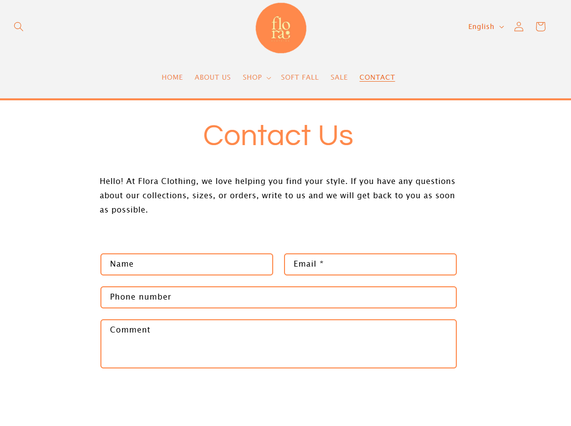 Flora Clothing - Product Page
